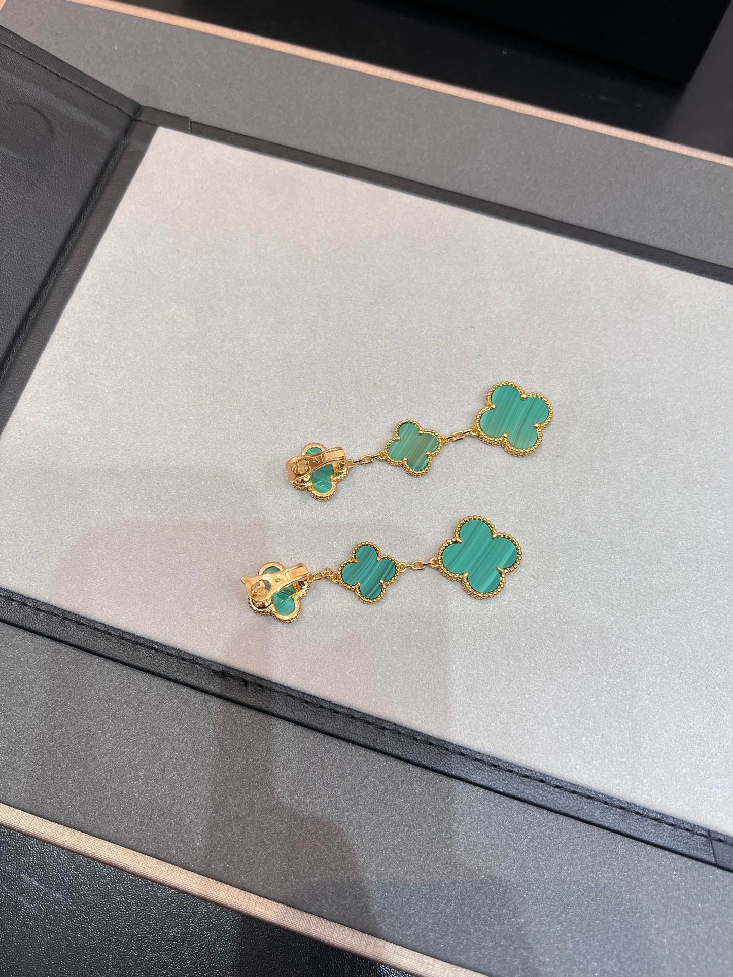 [Star Jewelry]CLOVER MALACHITE 3 MOTIFS GOLD