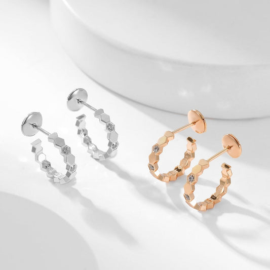 [Star Jewelry]BEE LOVE DIAMOND HOOP EARRINGS