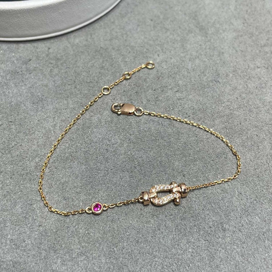 [Star Jewelry]FORCE 10 DIAMOND CHAIN LINK PINK GOLD BRACELET