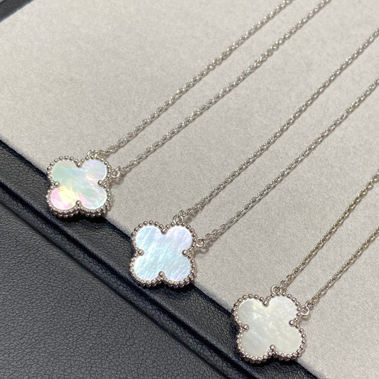 [Star Jewelry]CLOVER MEDIUM SILVER WHITE MOP NECKLACE