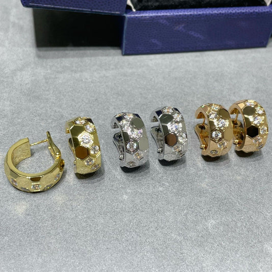 [Star Jewelry]BEE LOVE DIAMOND HOOP EARRINGS