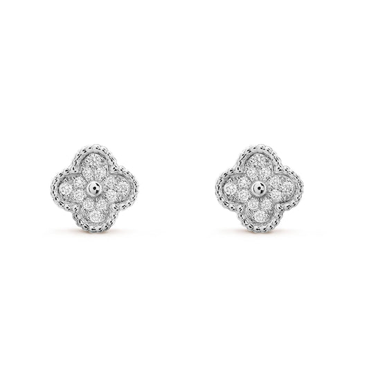 [Star Jewelry]CLOVER MINI DIAMOND STUD EARRINGS