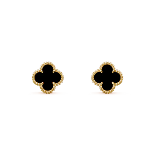 [Star Jewelry]CLOVER MINI 9.5MM BLACK MOP EARRINGS