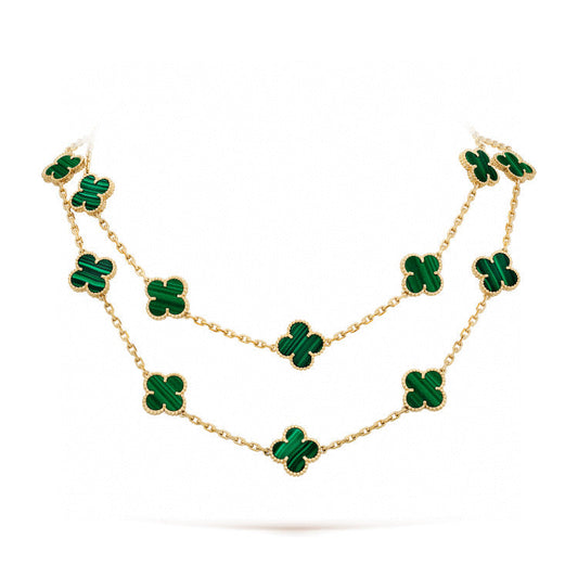 [Star Jewelry]CLOVER 20 MOTIFS MALACHITE GOLD