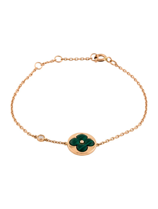 [Star Jewelry]SUN MALACHITE 1 DIAMOND PINK GOLD BRACELET
