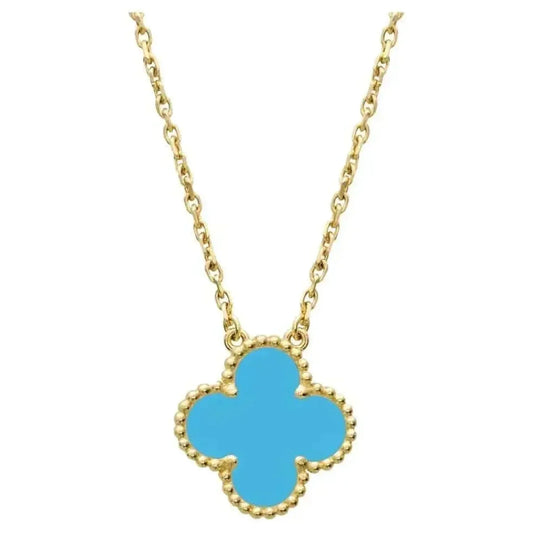 [Star Jewelry]CLOVER 15MM VINTAGE TURQUOISE NECKLACE