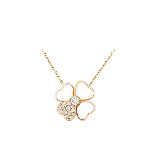 [Star Jewelry]CLOVER MOP DIAMOND ROSE GOLD NECKLACE