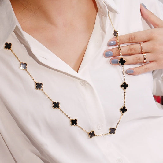 [Star Jewelry]CLOVER 20 MOTIFS ONYX ROSE GOLD