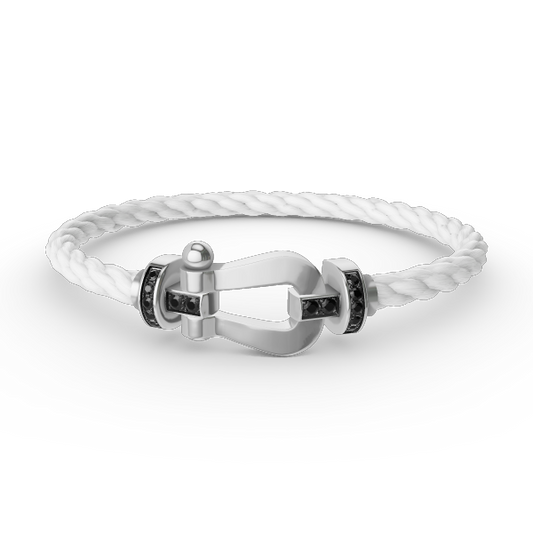 [Star Jewelry]FORCE LARGE HORSESHOE BLACK DIAMOND BRACELET SILVER