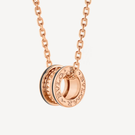 [Star Jewelry]ZERO 1 ROCK PEDANT PINK GOLD BLACK NECKLACE